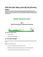 Giải bài toán bằng cách lập hệ phương trình