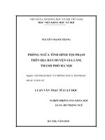 Phòng ngừa tình hình tội phạm trên địa bàn huyện gia lâm, thành phố hà nội