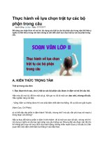 Thực hành về lựa chọn trật tự các bộ phận trong câu