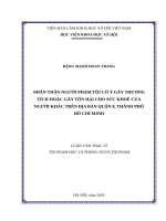 Nhân thân người phạm tội cố ý gây thương tích hoặc tổn hại cho sức khoẻ của người khác trên địa bàn quận 8, thành phố hồ chí minh
