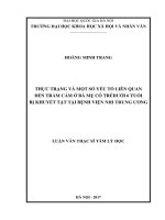 Thực trạng và một số yếu tố liên quan đến trầm cảm ở bà mẹ có trẻ dưới 6 tuổi bị khuyết tật tại bệnh viện nhi trung ương 