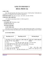 Giáo án Sinh học 8 bài 6: Phản xạ