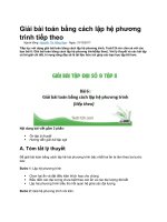 Giải bài toán bằng cách lập hệ phương trình tiếp theo