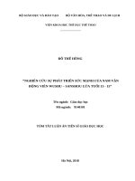 Nghiên cứu sự phát triển sức mạnh của nam vận động viên wushu sanshou lứa tuổi 13 15