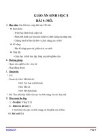 Giáo án Sinh học 8 bài 4: Mô