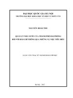 Quản lý nhà nước của thành phố hải phòng đối với báo chí thông qua những vụ việc tiêu biểu 