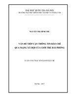 Vấn đề tiếp cận thông tin báo chí qua mạng xã hội của giới trẻ hải phòng 