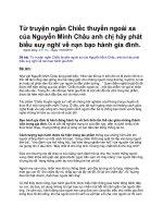 Từ truyện ngắn chiếc thuyền ngoài xa của nguyễn minh châu anh chị hãy phát biểu suy nghĩ về nạn bạo hành gia đình