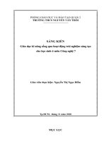 Sáng kiến giáo dục kĩ năng sống qua hoạt động trải nghiêm ở bộ môn công nghệ 7