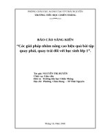 SÁNG KIẾN “Các giải pháp nhằm nâng cao hiệu quả bài tập quay phải, quay trái đối với học sinh lớp 1