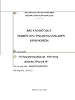 Sử dụng phương pháp cặp nhóm trong giảng dạy tiếng anh 10