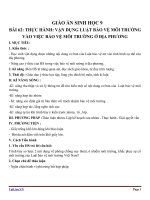 Giáo án Sinh học 9 bài 62: Thực hành vận dụng luật bảo vệ môi trường vào việc bảo vệ môi trường ở địa phương