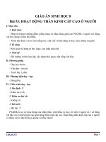 Giáo án Sinh học 8 bài 53: Hoạt động thần kinh cấp cao ở người