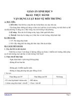 Giáo án Sinh học 9 bài 62: Thực hành vận dụng luật bảo vệ môi trường vào việc bảo vệ môi trường ở địa phương