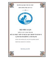 Thực tiễn áp dụng quy định Pháp luật về hành vi cạnh tranh không lành mạnh