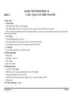 Giáo án Sinh học 8 bài 2: Cấu tạo cơ thể người