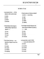 TOEIC bài tập NGỮ PHÁP  CHỦ điểm từ LOẠI