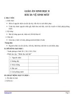 Giáo án Sinh học 8 bài 50: Vệ sinh mắt