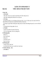 Giáo án Sinh học 8 bài 28: Tiêu hóa ở ruột non