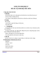 Giáo án Sinh học 8 bài 30: Vệ sinh tiêu hóa