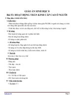 Giáo án Sinh học 8 bài 53: Hoạt động thần kinh cấp cao ở người