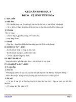 Giáo án Sinh học 8 bài 30: Vệ sinh tiêu hóa