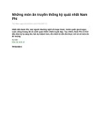 Những món ăn truyền thống kỳ quái nhất nam phi