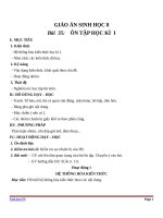 Giáo án Sinh học 8 bài 35: Ôn tập học kỳ I