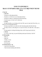 Giáo án Sinh học 8 bài 63: Cơ sở khoa học của các biện pháp tránh thai