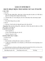 Giáo án Sinh học 8 bài 53: Hoạt động thần kinh cấp cao ở người