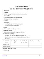 Giáo án Sinh học 8 bài 28: Tiêu hóa ở ruột non