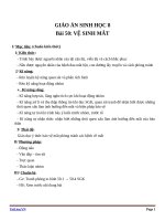 Giáo án Sinh học 8 bài 50: Vệ sinh mắt