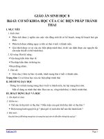 Giáo án Sinh học 8 bài 63: Cơ sở khoa học của các biện pháp tránh thai