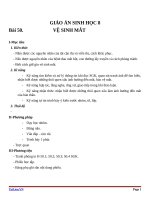 Giáo án Sinh học 8 bài 50: Vệ sinh mắt