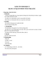 Giáo án Sinh học 8 bài 49: Cơ quan phân tích thị giác