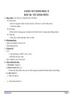 Giáo án Sinh học 8 bài 50: Vệ sinh mắt