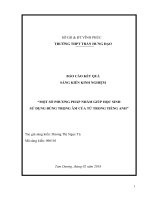 Một số phương pháp nhằm giúp học sinh sử dụng đúng trọng âm của từ trong tiếng anh