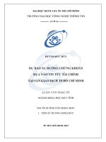 DỰ báo XU HƯỚNG CHỨNG KHOÁN dựa vào TIN tức tài CHÍNH tại sàn GIAO DỊCH TP hồ CHÍ MINH 