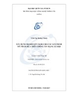 XÂY DỰNG hệ KHUYẾN NGHỊ CHO các sản PHẨM mỹ PHẨM dựa TRÊN THÔNG TIN MẠNG xã hội 