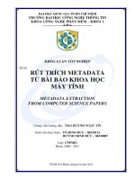 RÚT TRÍCH METADATA từ bài báo KHOA học máy TÍNH 