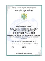 XÂY DỰNG WEBSITE QUẢN lý học vụ môn NHẬP môn CÔNG NGHỆ PHẦN mềm 