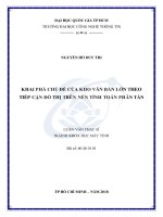 KHAI PHÁ CHỦ đề của KHO văn bản lớn THEO TIẾP cận đồ THỊ TRÊN nền TÍNH TOÁN PHÂN tán 