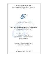 GIẤU TIN THUẬN NGHỊCH TRONG ẢNH STEREO với KHẢ NĂNG NHÚNG CAO 