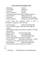 Từ vựng marketing  English for Marketing