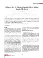 Nghiên cứu đánh giá khả năng khí hóa chất thải rắn sinh hoạt làm nhiên liệu thay thế