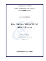 KHAI THÁC LUẬT kết hợp từ các mẫu hữu ÍCH CAO 