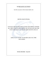 ỨNG DỤNG PHƯƠNG PHÁP PHÂN lớp dữ LIỆU KHÔNG cân BẰNG dựa TRÊN TÍNH TOÁN hạt TRONG VIỆC dự đoán kết QUẢ THI TUYỂN SINH lớp 10 vào TRƯỜNG THPT CHUYÊN LONG AN (1) 