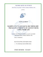 NGHIÊN cứu và xây DỰNG hệ THỐNG hỗ TRỢ QUẢN lý DỊCH vụ DU LỊCH sử DỤNG CÔNG NGHỆ GPS 