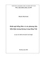 Kính ngữ tiếng hàn và các phương tiên biểu hiện tương đương trong tiếng việt 