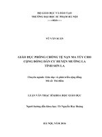 GIÁO DỤC PHÒNG CHỐNG TỆ NẠN MA TÚY CHO CỘNG ĐỒNG DÂN CƯ HUYỆN MƯỜNG LA TỈNH SƠN LA